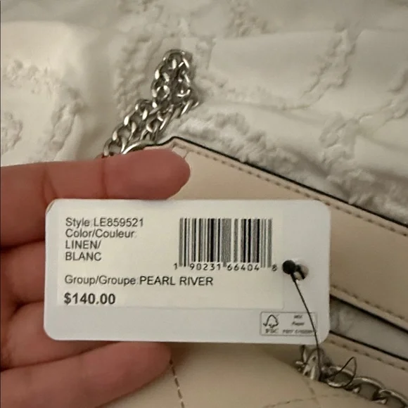 Guess Beige Quilted Shoulder Bag - Picture 2 of 3